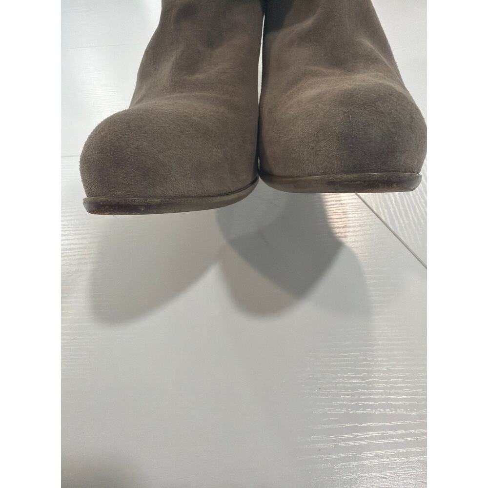 Sartore Paris Suede Buckle Heeled Boots Gray Taupe Size 41 - Picture 7 of 10